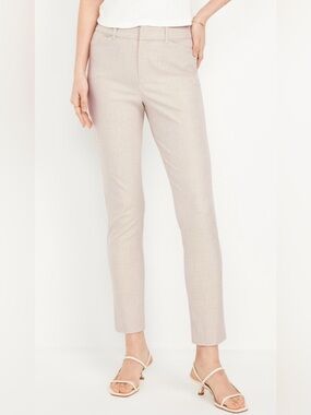 Old Navy High Rise Pixie Skinny Pants || Size 4 || White Plaid